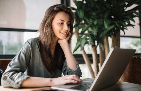 Student Studying on Laptop