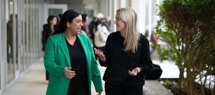 Rupeela and Laura Walking