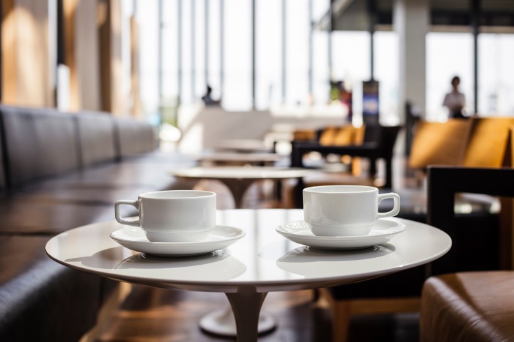 Two cups of coffee on a table