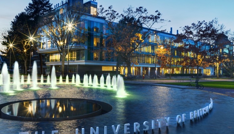 UBC Sauder fountain exterior