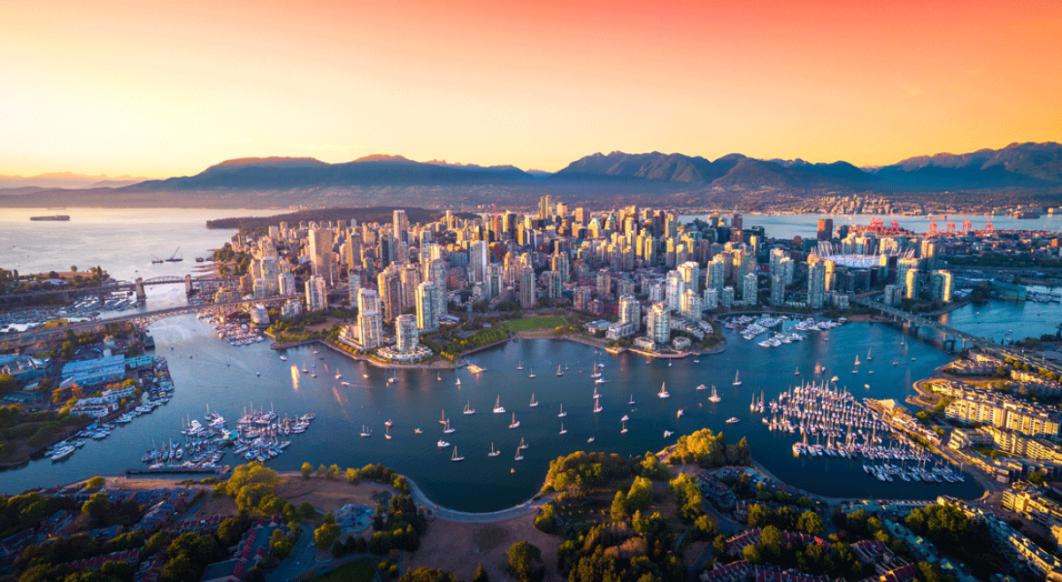 Vancouver city at sunset